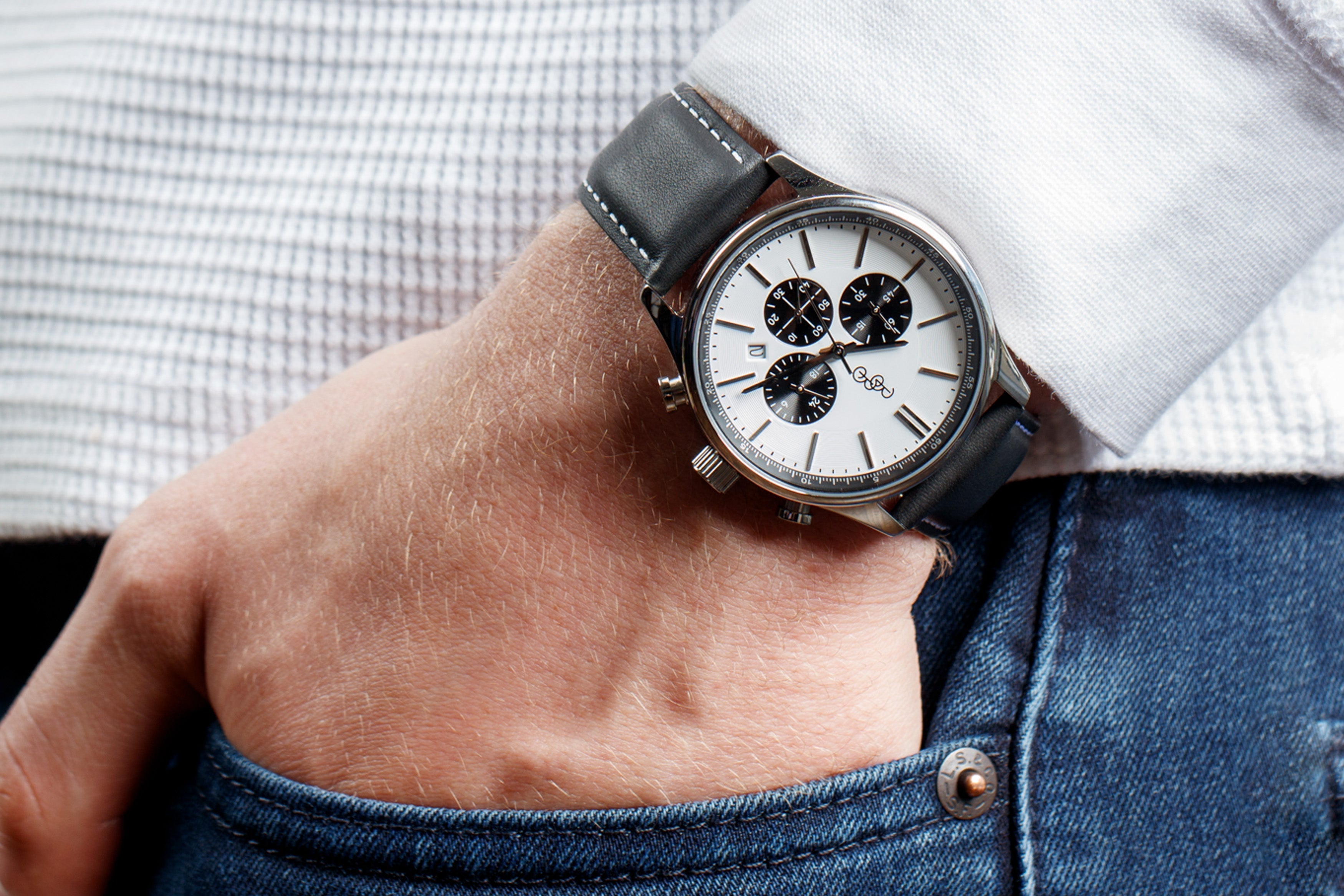 White and Black Chronograph