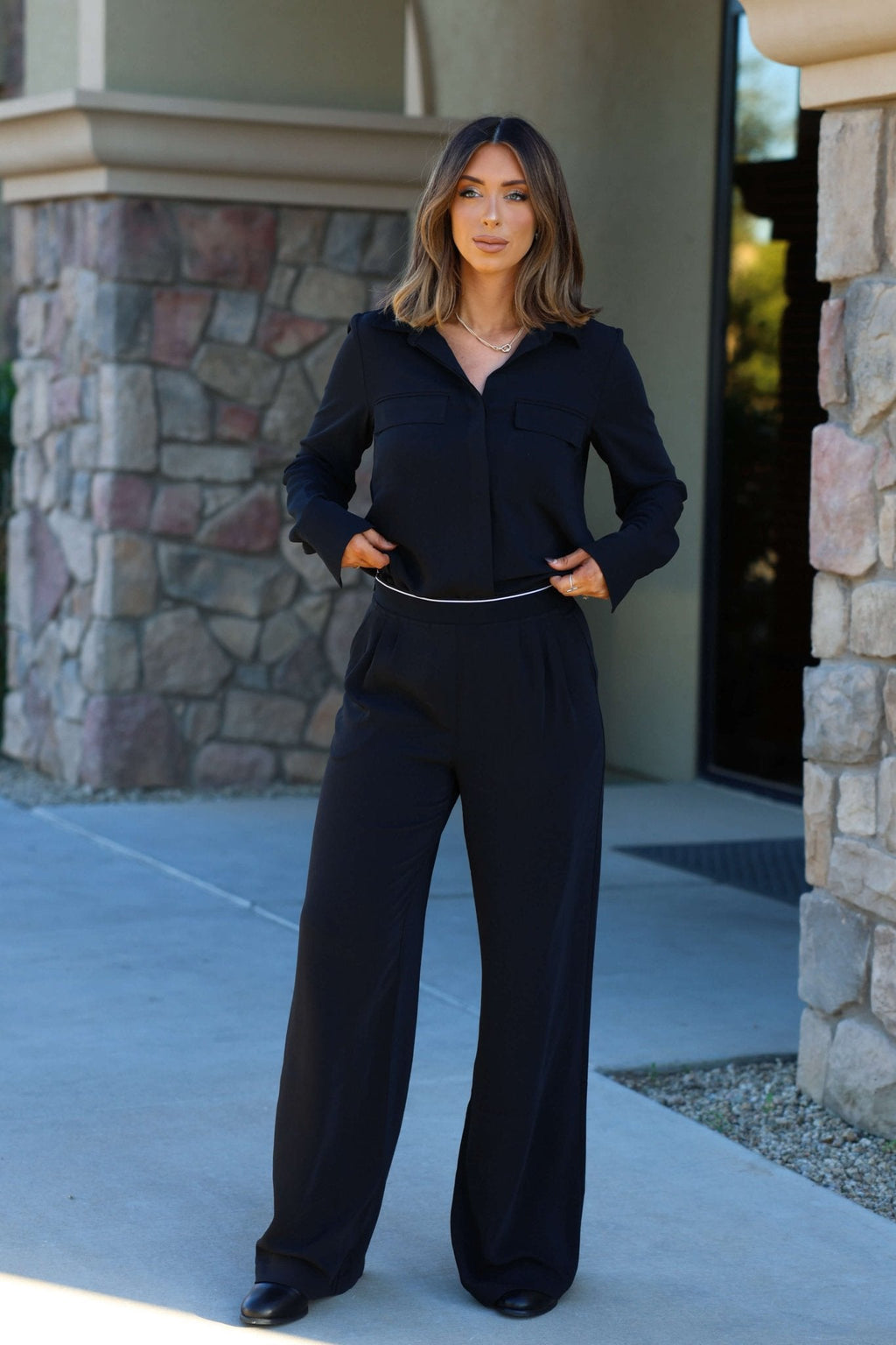 Thread and Supply Black Button Down Top - FINAL SALE