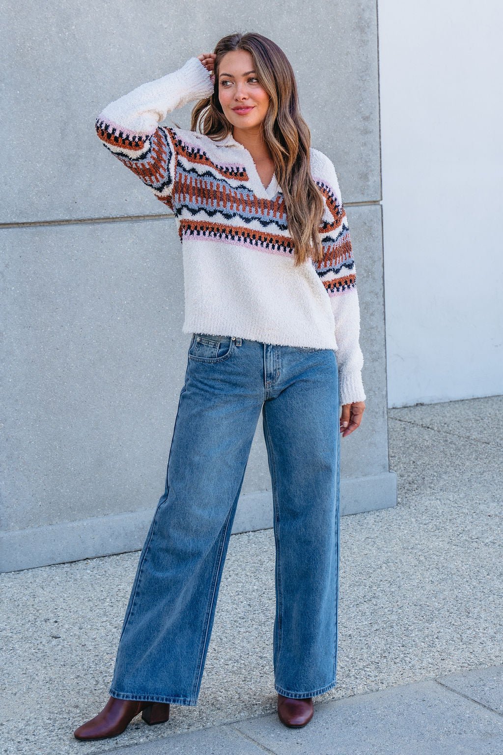 Thread and Supply Tan Aztec Bernese Sweater - FINAL SALE