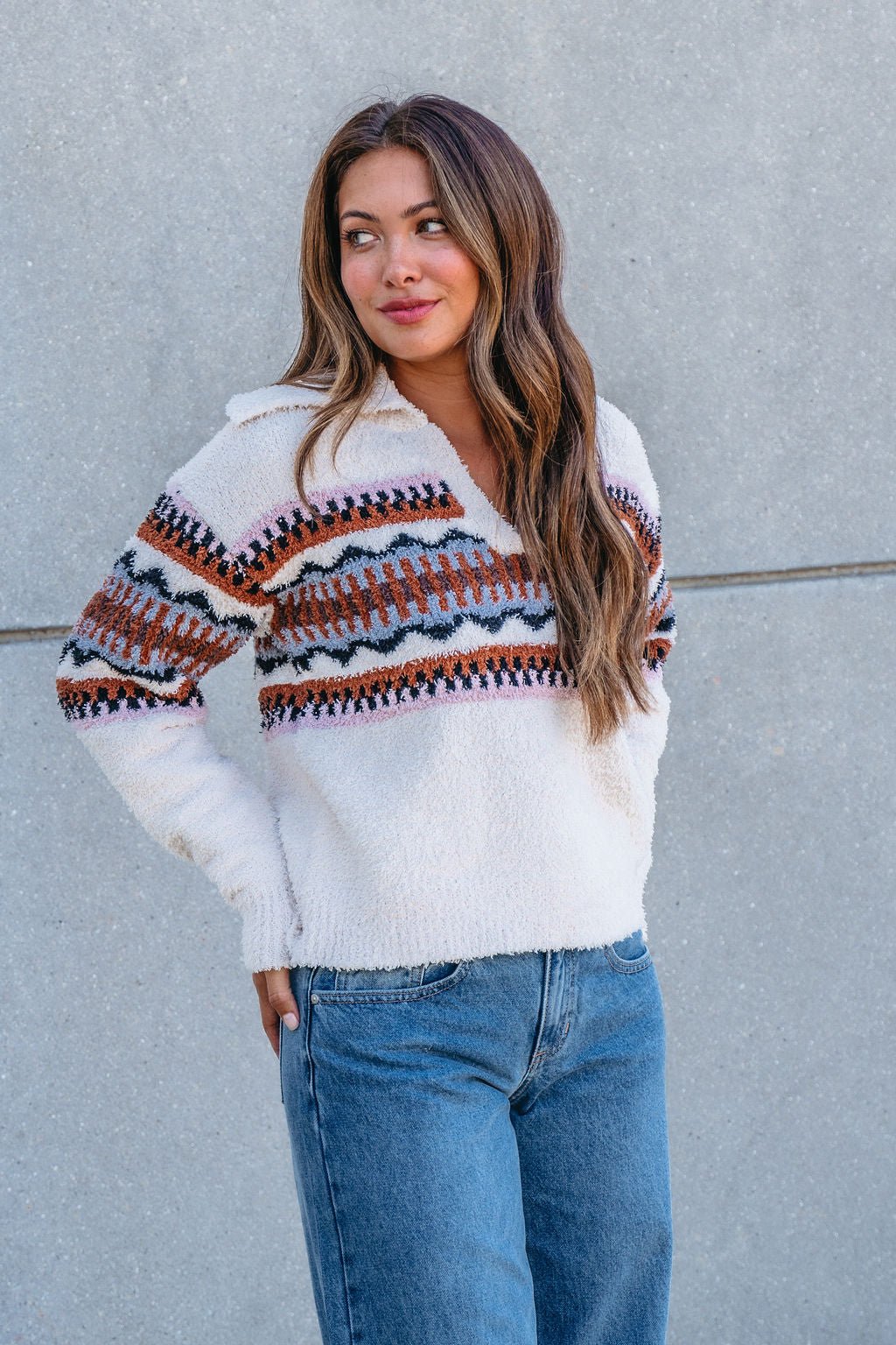 Thread and Supply Tan Aztec Bernese Sweater - FINAL SALE