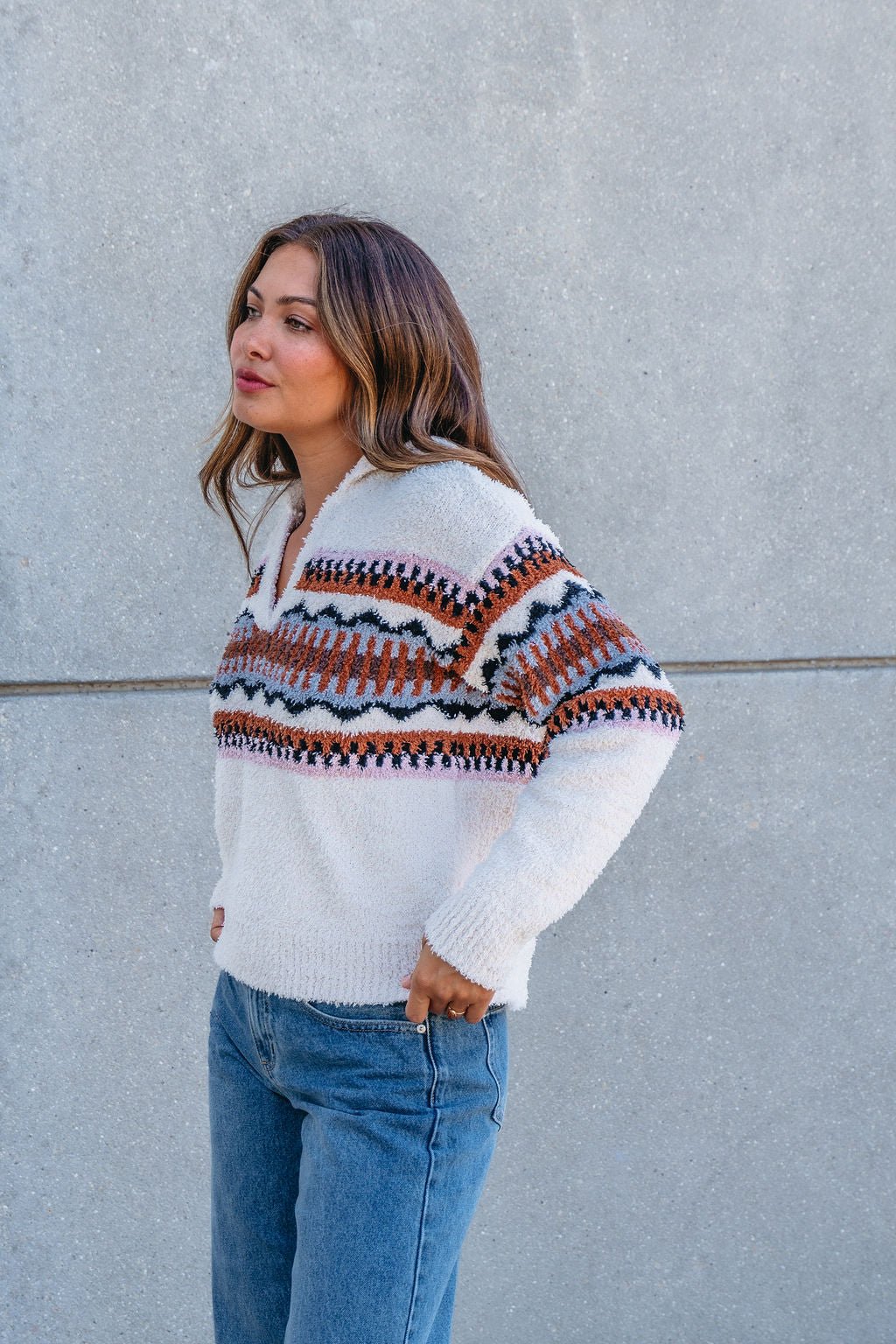 Thread and Supply Tan Aztec Bernese Sweater - FINAL SALE