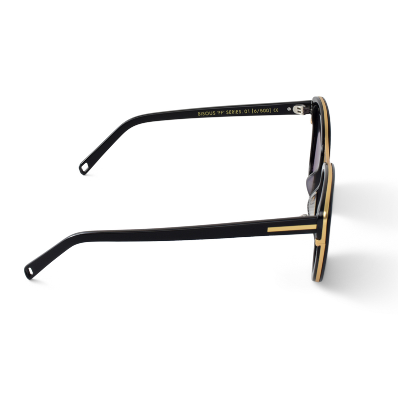 Bisous Sunglasses The Hannah Piano Black Gold