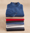 Patrick James Raffi Long Sleeve Merino Mock Neck Sweater