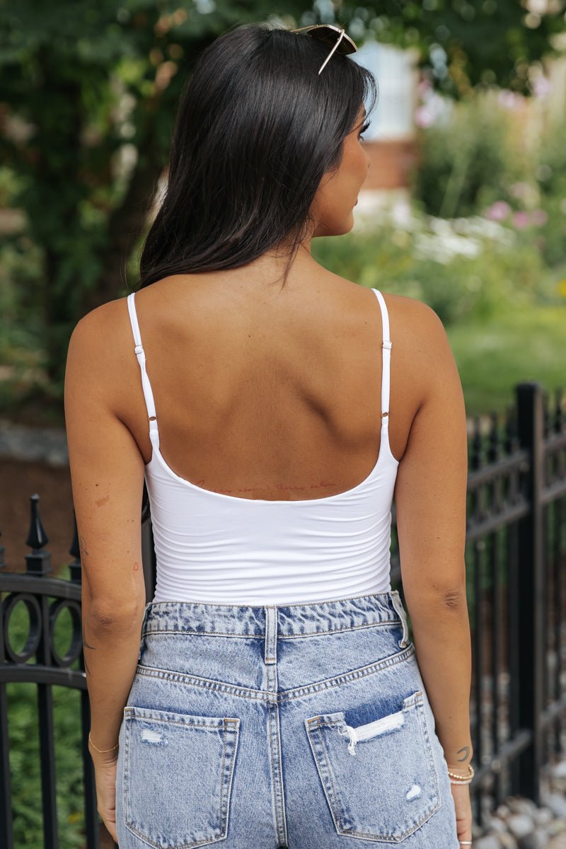 White Seamless Double Layer Bodysuit